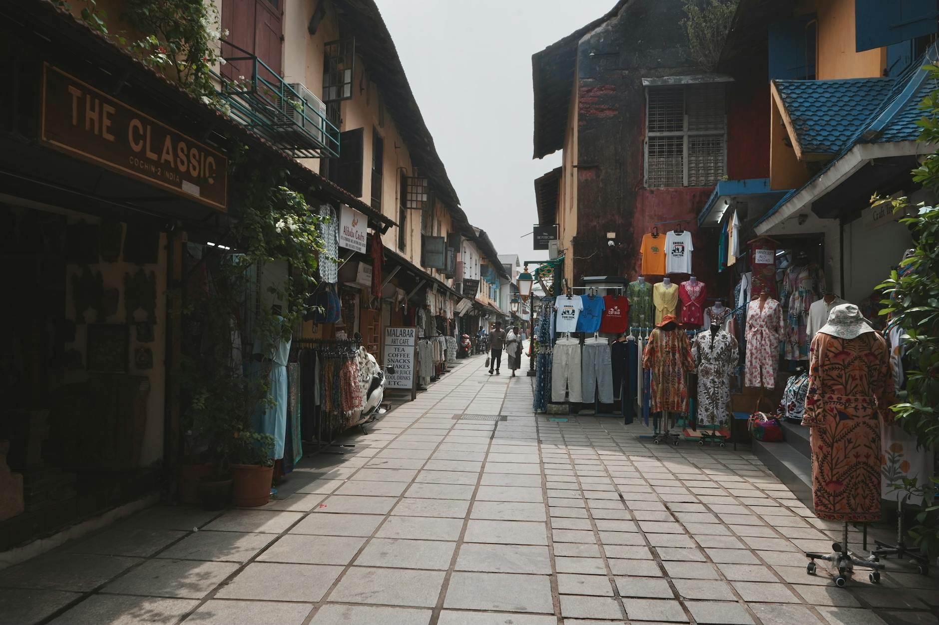 charming street market in historic district